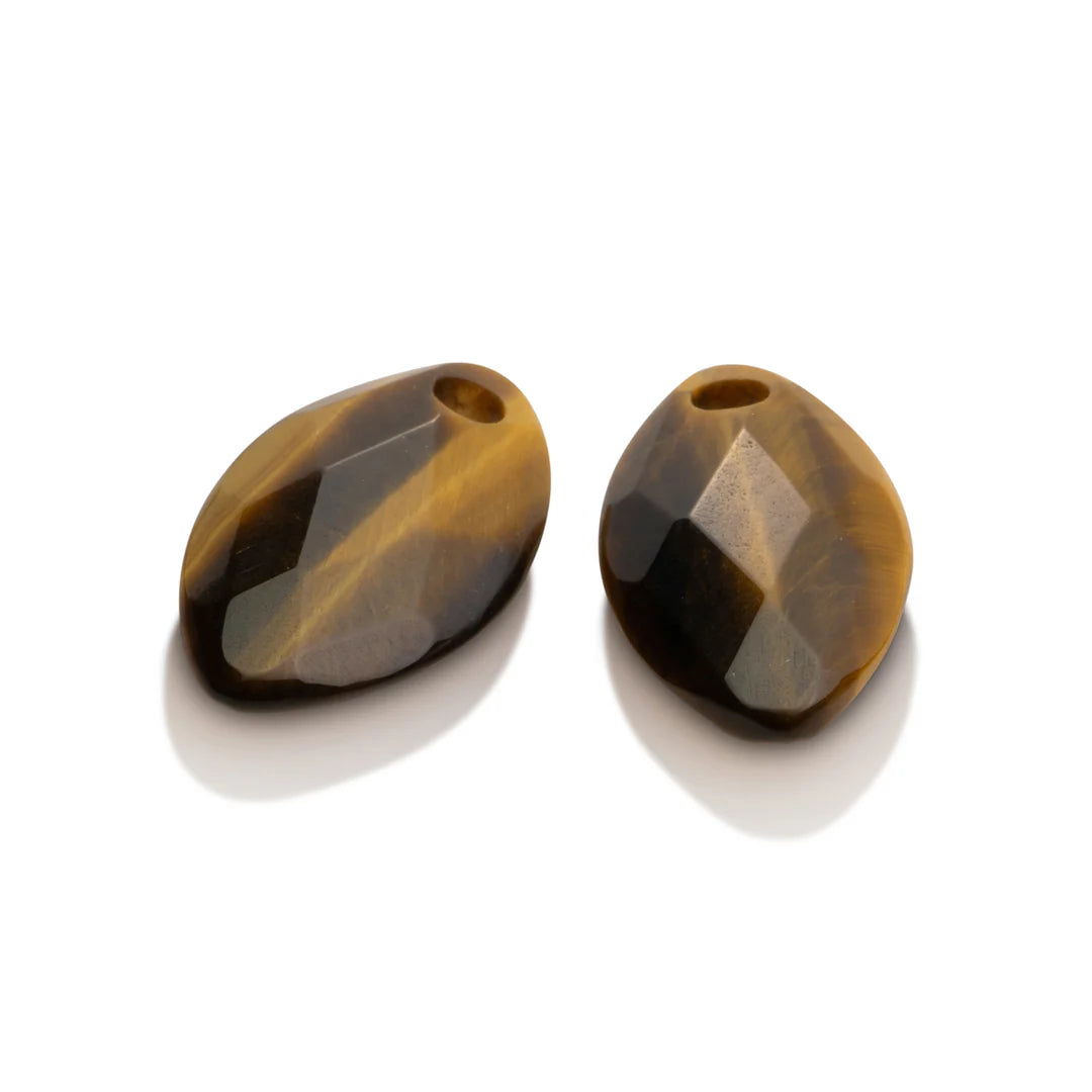 SPARKLING Earstones Leaf Tiger Eye Earleaf Small