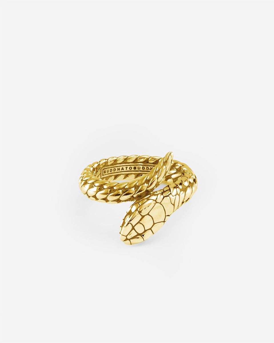 BUDDHA TO BUDDHA RING BEN XS SLANG ZILVER VERGULD