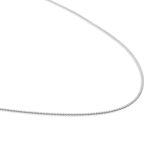 SPARKLING Necklace Serpentine Chain Rhodium Plated Silver 45CM