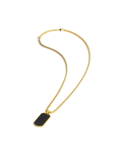 GEMENI GOUDEN KETTING MET CARBON HANGER