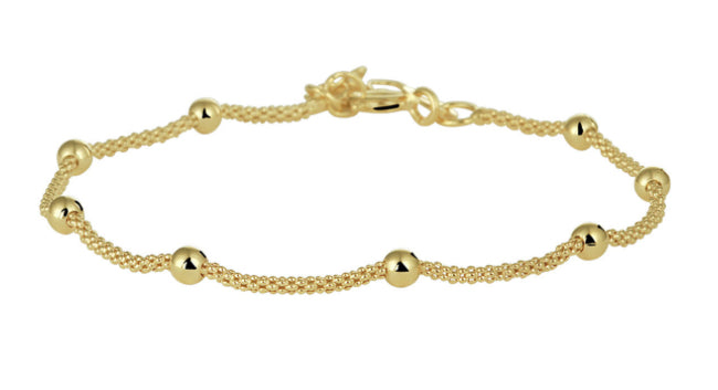 L-Kasius armband bolletjes 3,0 mm 17 + 2 cm 3 micron