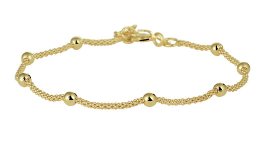 L-Kasius armband bolletjes 3,0 mm 17 + 2 cm 3 micron