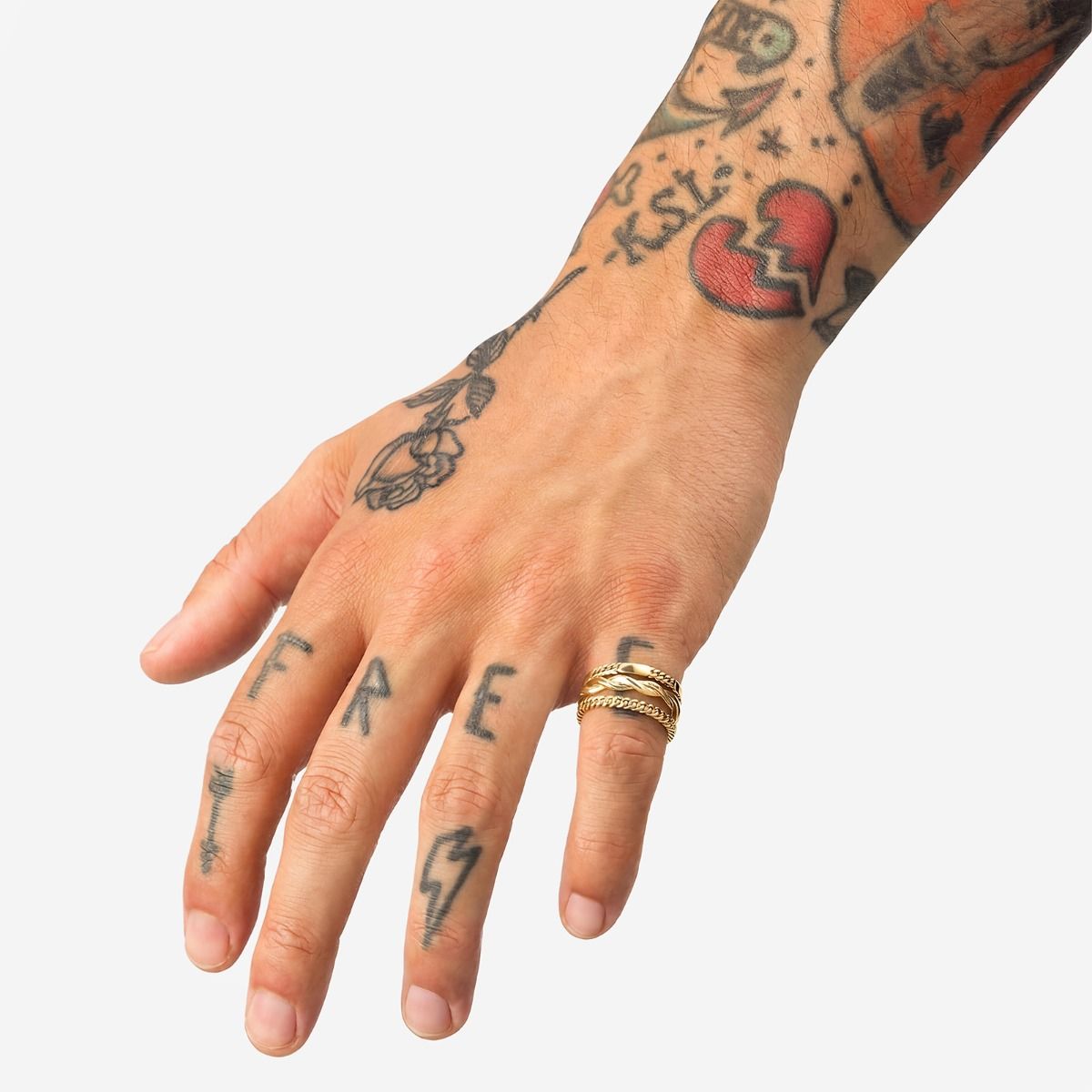 BUDDHA TO BUDDHA BARBARA STACKING RING MIX VERGULD