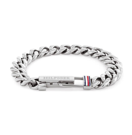 Tommy Hilfiger Roestvrijstalen schakel armband verstelbaar tot 21 cm
