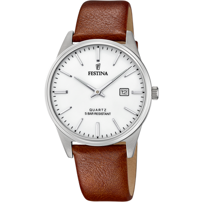 FESTINA HEREN CLASSICS LEER LICHTBRUIN HORLOGE F20512/2