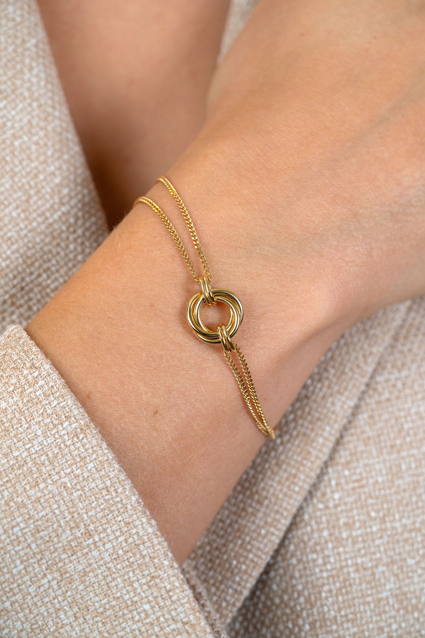ZINZI gold plated armband knoop stijl