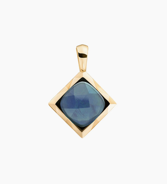 SPARKLING CUSHION CUT PENDANT OCEAN TOPAZ QUARTZ