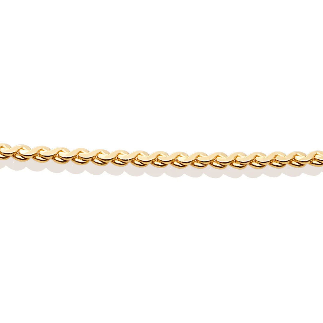 SPARKLING Necklace Serpentine Chain Gold Plated Silver 45CM