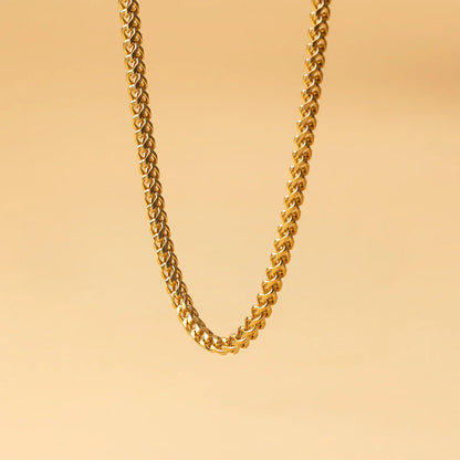 GEMINI Hora 5mm foxtail ketting in roestvrij staal met een vergulde afwerking