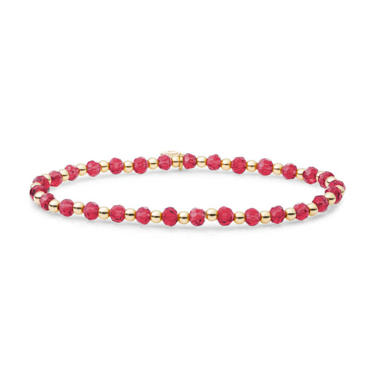 SPARKLING Bracelet Fuchsia Quartz Interstellar Gold 3MM