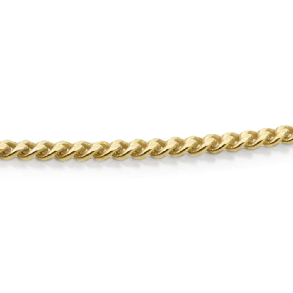 SPARKLING Necklace Curb Chain Gold Plated Silver 45CM