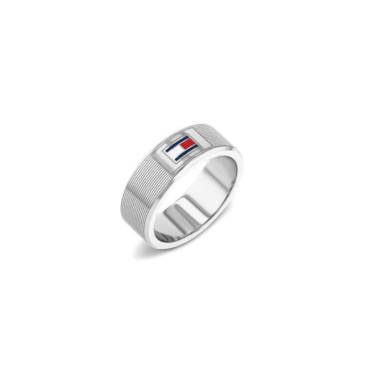 Tommy Hilfiger Roestvrijstalen ring met geëmailleerde vlag
