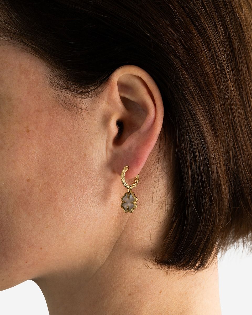 BUDDHA TO BUDDHA OORBELLEN KATJA KLAVER PARELMOER SET ZILVER VERGULD