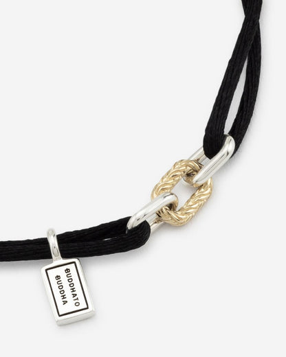 BUDDHA TO BUDDHA KATJA LINK CORD BICOLOR BLACK 14KT/ZILVER