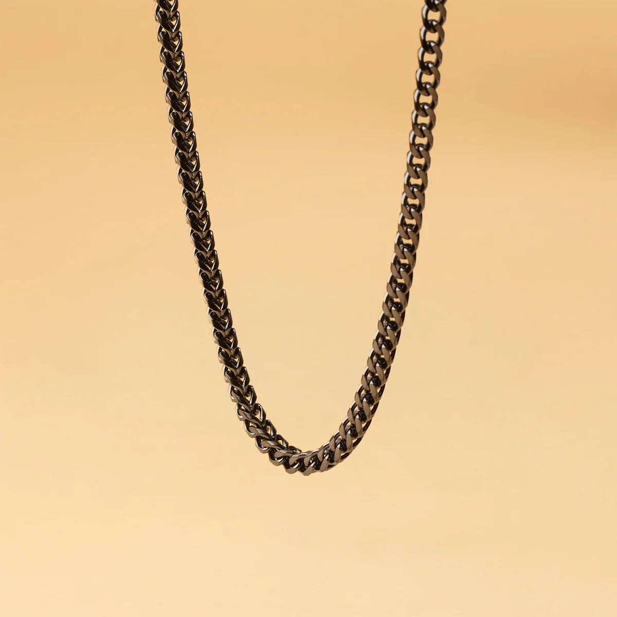 GEMINI Hora 5mm foxtail ketting in roestvrij staal met een zwarte afwerking