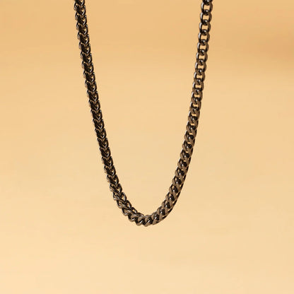 GEMINI Hora 5mm foxtail ketting in roestvrij staal met een zwarte afwerking