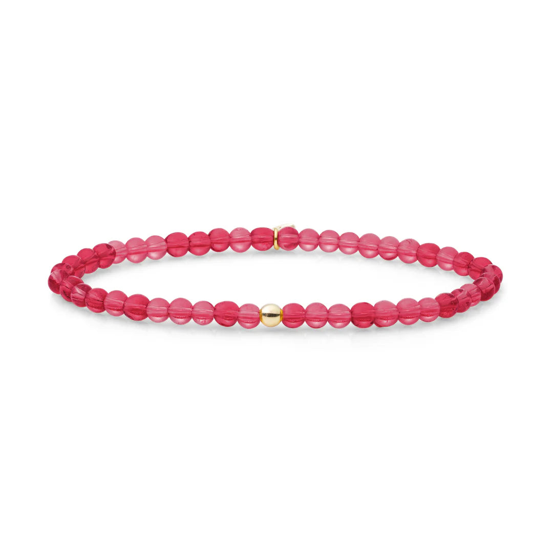 SPARKLING Bracelet Fuchsia Quartz Saturn Small Gold 4MM