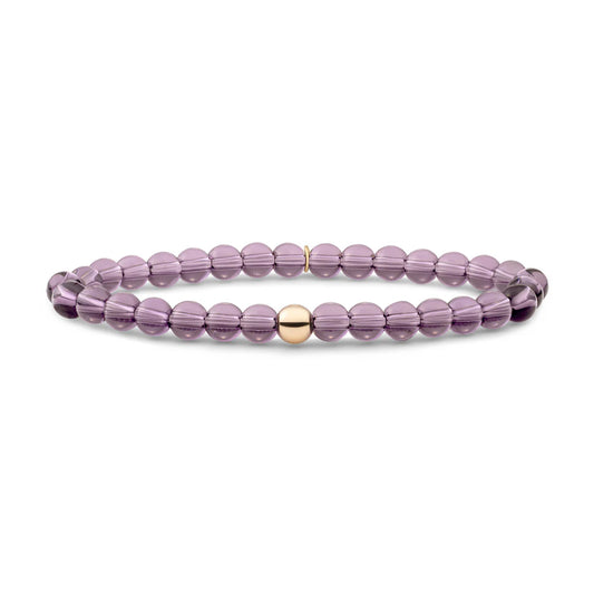 SPARKLING Bracelet Purple Pink Quartz Saturn Large Gold 6MM