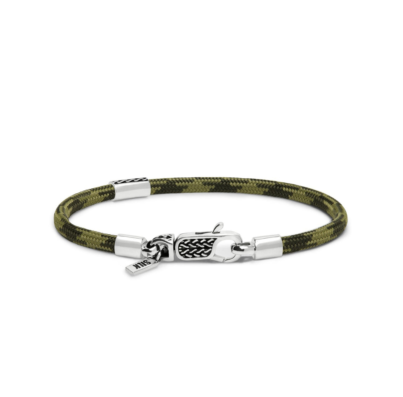 SILK 785EM6 ARMBAND ZILVER & PARACORD