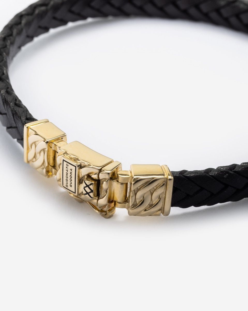 BUDDHA TO BUDDHA ARMBAND CHAIN LEER GOUD 14KT
