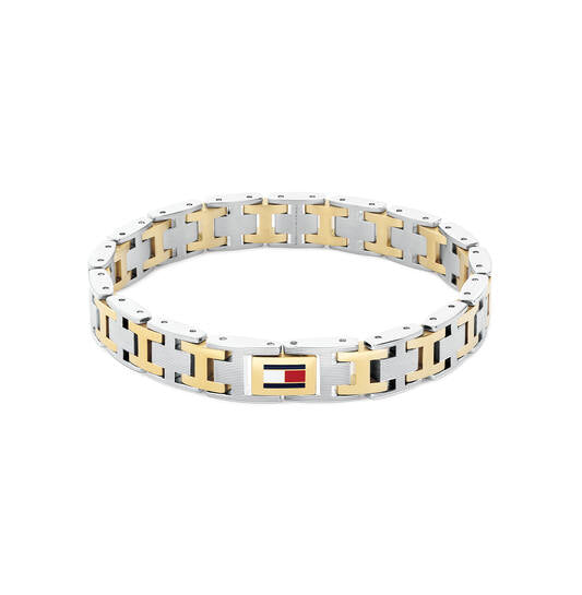 Tommy Hilfiger Roestvrijstalen bi-colour armband heren H-Link 19cm