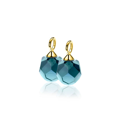 ZINZI CREOOLHANGERS VERGULD MET BLAUWE BEAD ZICH266BG