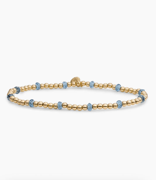 SPARKLING REVERSE ROUNDEL ARMBAND OCEAN TOPAZ QUARTZ