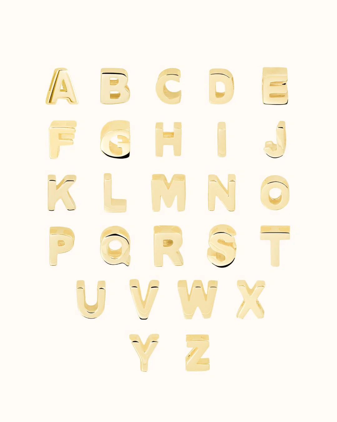 L-Kasius 14k Losse Initial Bedel