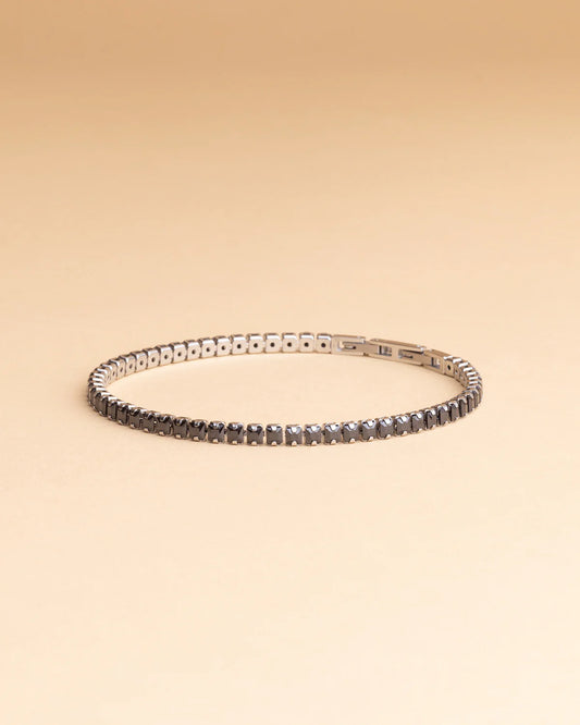 GEMINI Luxus 3mm zilver-zwart tennisarmband