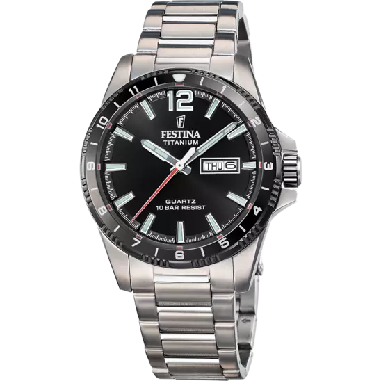 FESTINA HEREN ZWART TITANIUM HORLOGE ARMBAND F20698/4