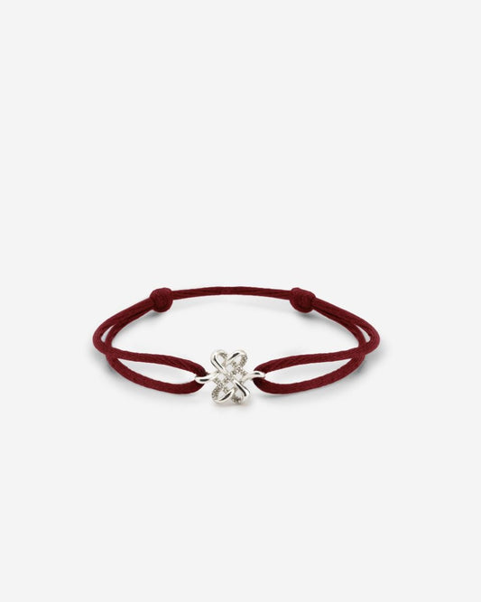 BUDDHA TO BUDDHA KOORD ARMBAND ENDLESS KNOT ZILVER ROOD