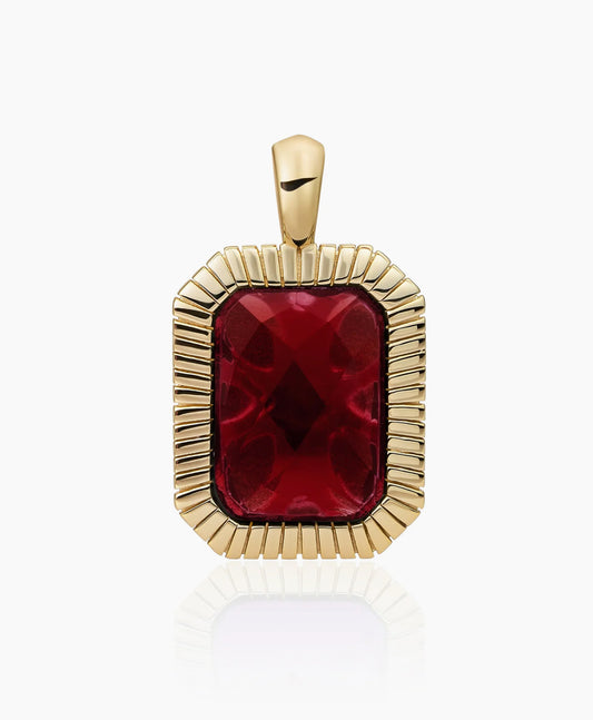SPARKLING BAGUETTE PENDANT RUBY QUARTZ