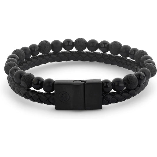 Rebel & Rose Armband Full Metal Combo Black Rocks Storm 12mm