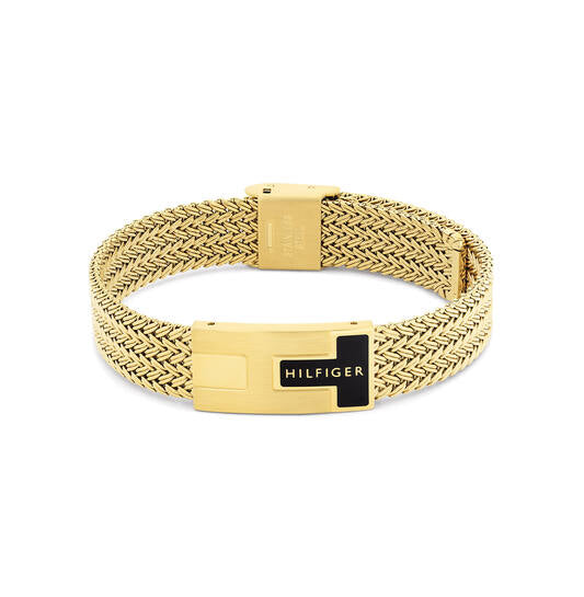 Tommy Hilfiger Roestvrijstalen vergulden mesh armband 19 cm
