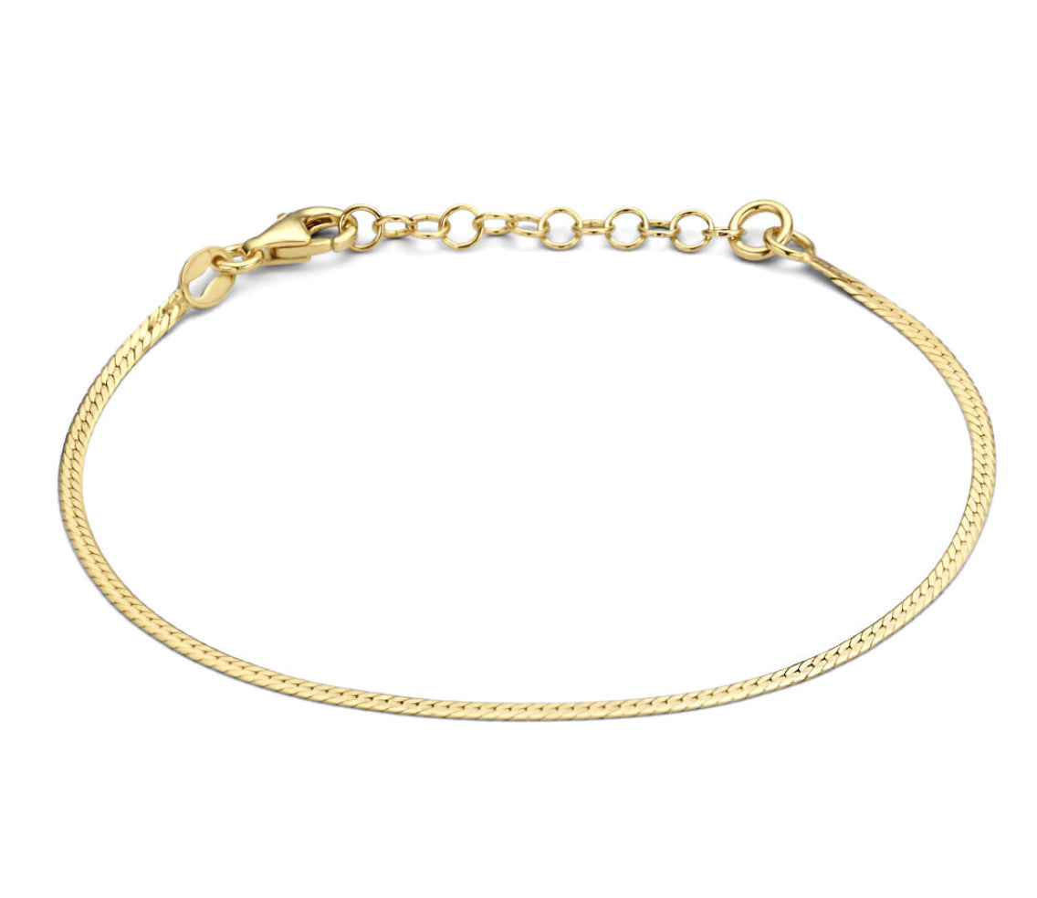 L-Kasius armband plat 1,7 mm 16 + 3 cm 3 micron