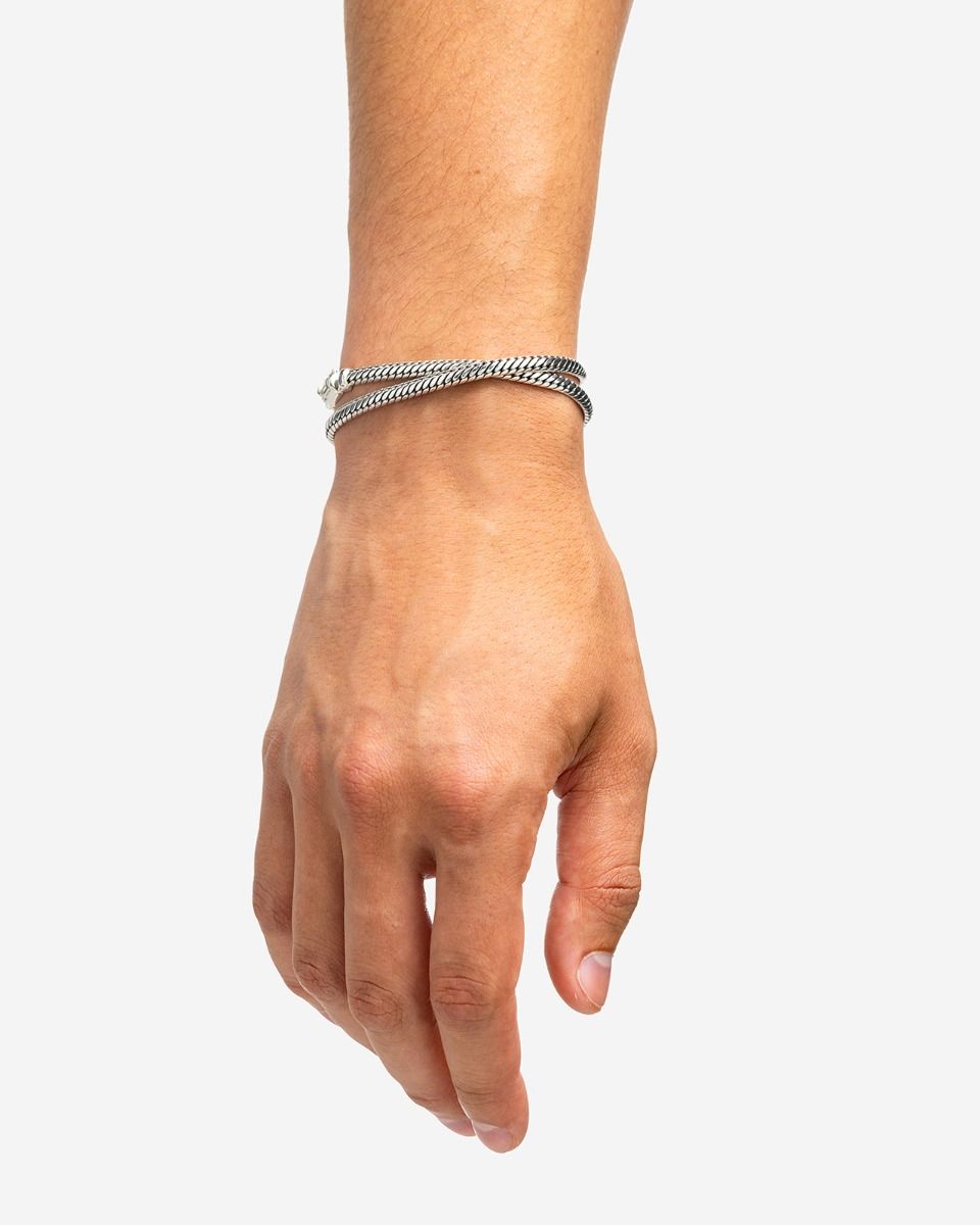 BUDDHA TO BUDDHA BEN MINI DOUBLE ARMBAND ZILVER