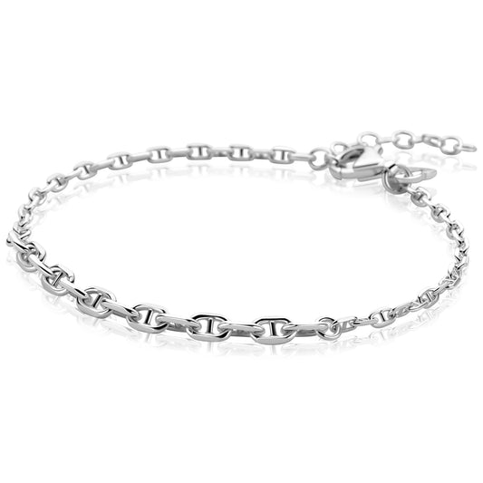 ZINZI zilveren armband met aflopende marine-schakels (3,8mm breed)