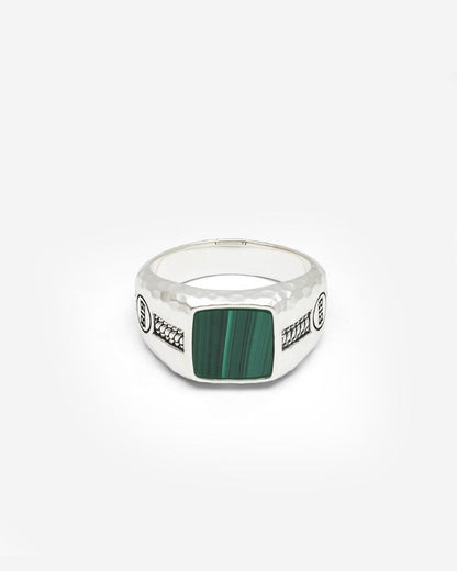BUDDHA TO BUDDHA TANGGUH SMALL RING MALACHITE ZILVER