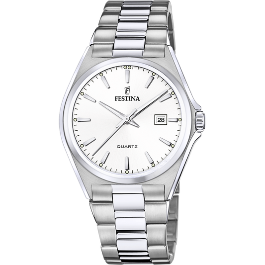 FESTINA CLASSICS HORLOGE F20552/2 WITTE STALEN BAND, HEREN