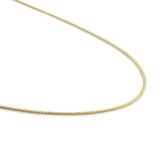 SPARKLING Necklace Curb Chain Gold Plated Silver 50CM