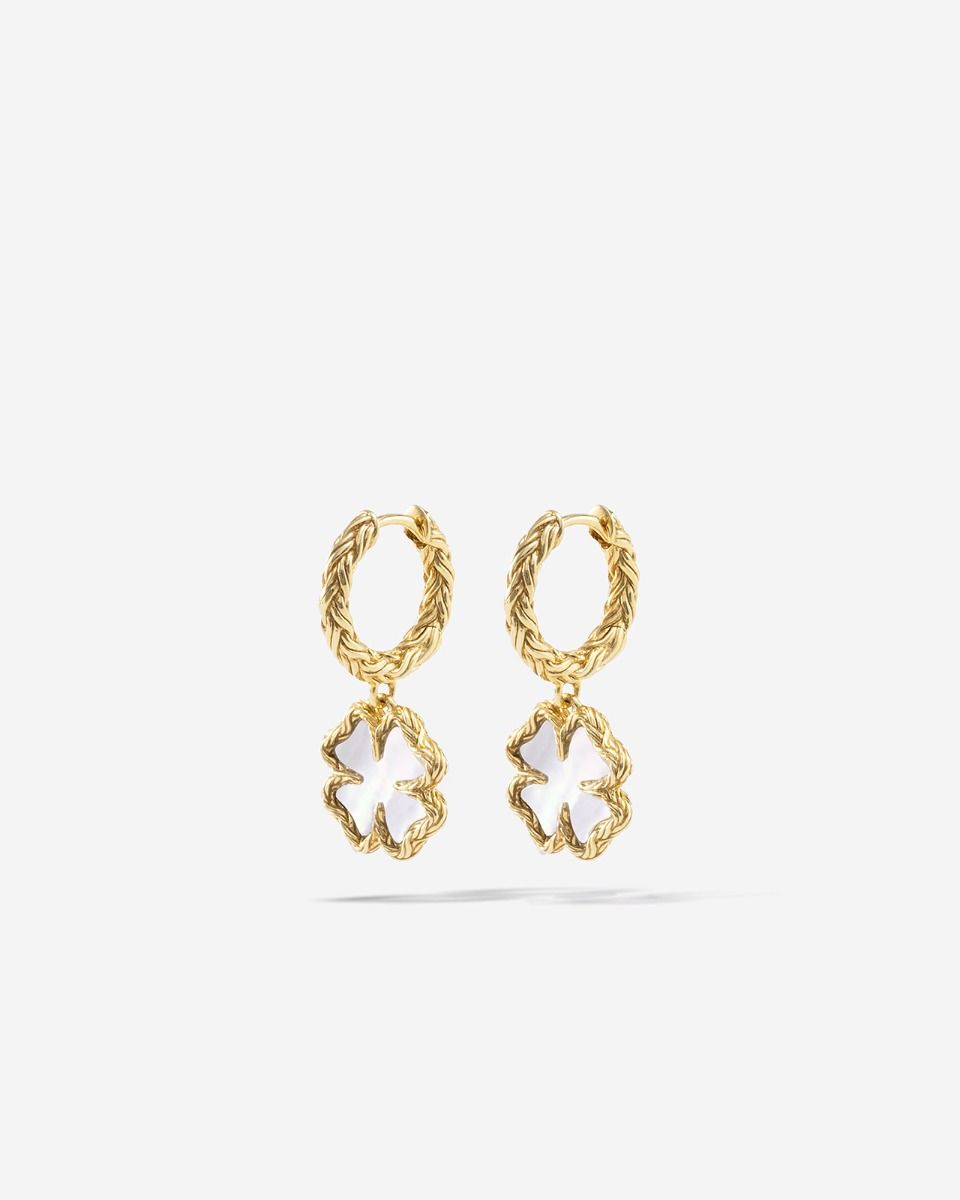 BUDDHA TO BUDDHA OORBELLEN KATJA KLAVER PARELMOER SET ZILVER VERGULD