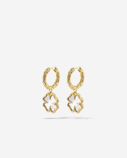 BUDDHA TO BUDDHA OORBELLEN KATJA KLAVER PARELMOER SET ZILVER VERGULD