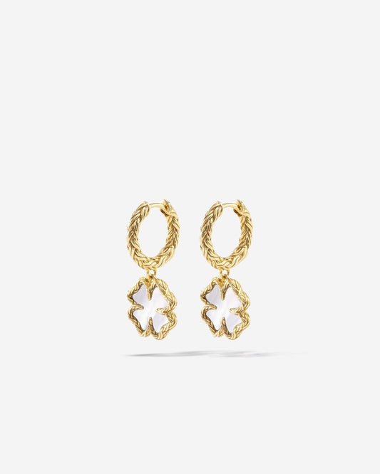BUDDHA TO BUDDHA OORBELLEN KATJA KLAVER PARELMOER SET ZILVER VERGULD