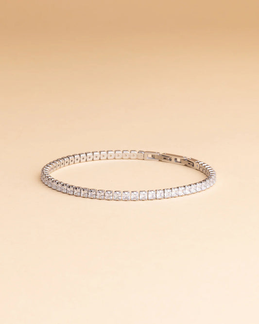 GEMINI Luxus 3mm zilver-witte tennisarmband