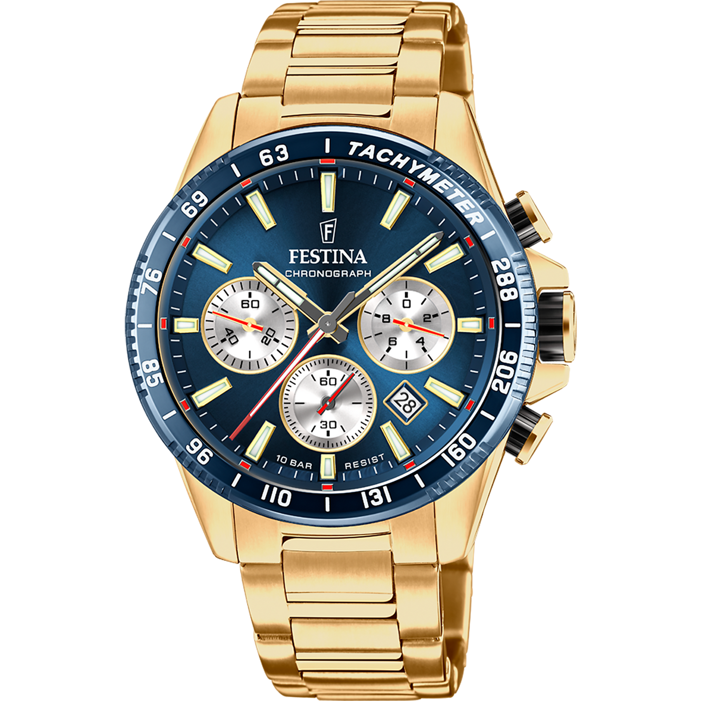 FESTINA HEREN HORLOGE BLAUW GOUDKLEURIG TIMLESS CHRONOGRAPH F20634/2