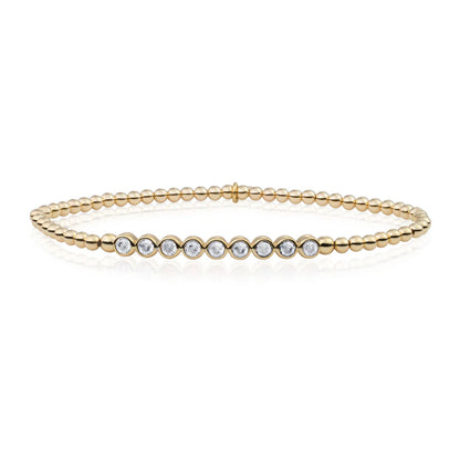 SPARKLING Bracelet Crystal Tube White CZ Gold