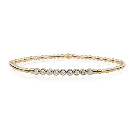 SPARKLING Bracelet Crystal Tube White CZ Gold