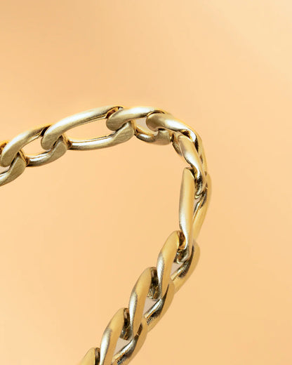 GEMENI FLORTIS FIGARO ARMBAND 5MM MET GOUDEN AFWERKING