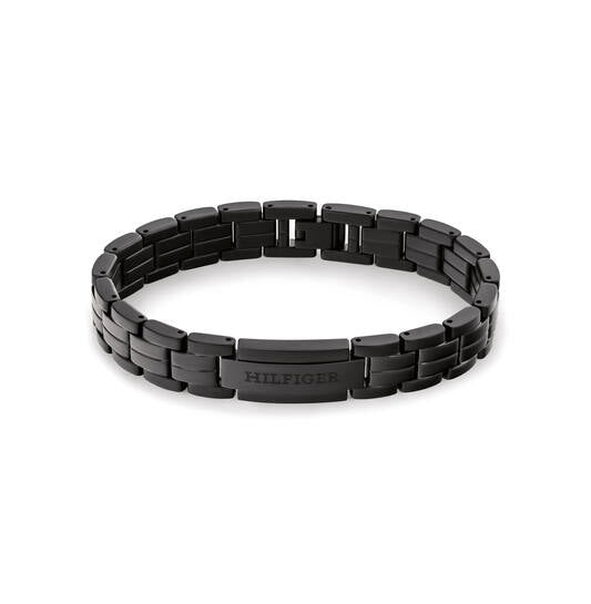 Tommy Hilfiger Roestvrijstalen zwarten schakel armband 19 cm