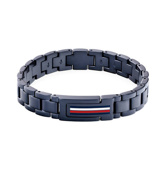 Tommy Hilfiger Roestvrijstalen blauwen schakelarmband 19 cm